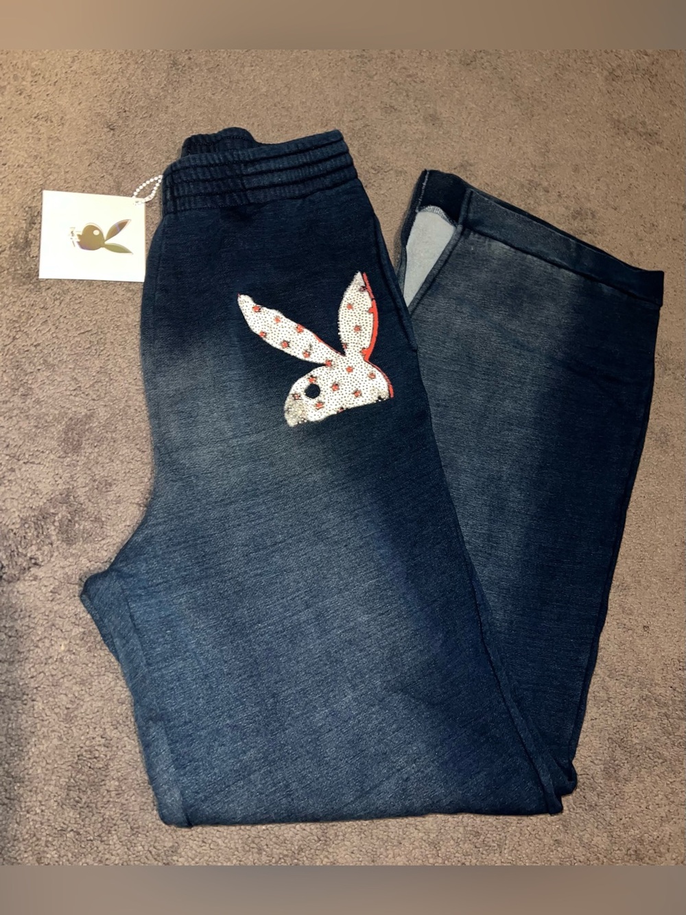 Playboy Bling blue sweat pants